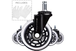 MotionGrey - Rollerblade Office Chair Wheels Replacement for Hardwood Floors, Chair Casters Replacement, Heavy Duty Desk Chai