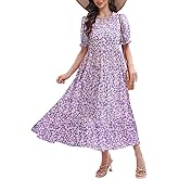 Ann Darling 2026 Women’s Floral Dress Casual Tiered Flowy A-Line Summer Dress with Pockets