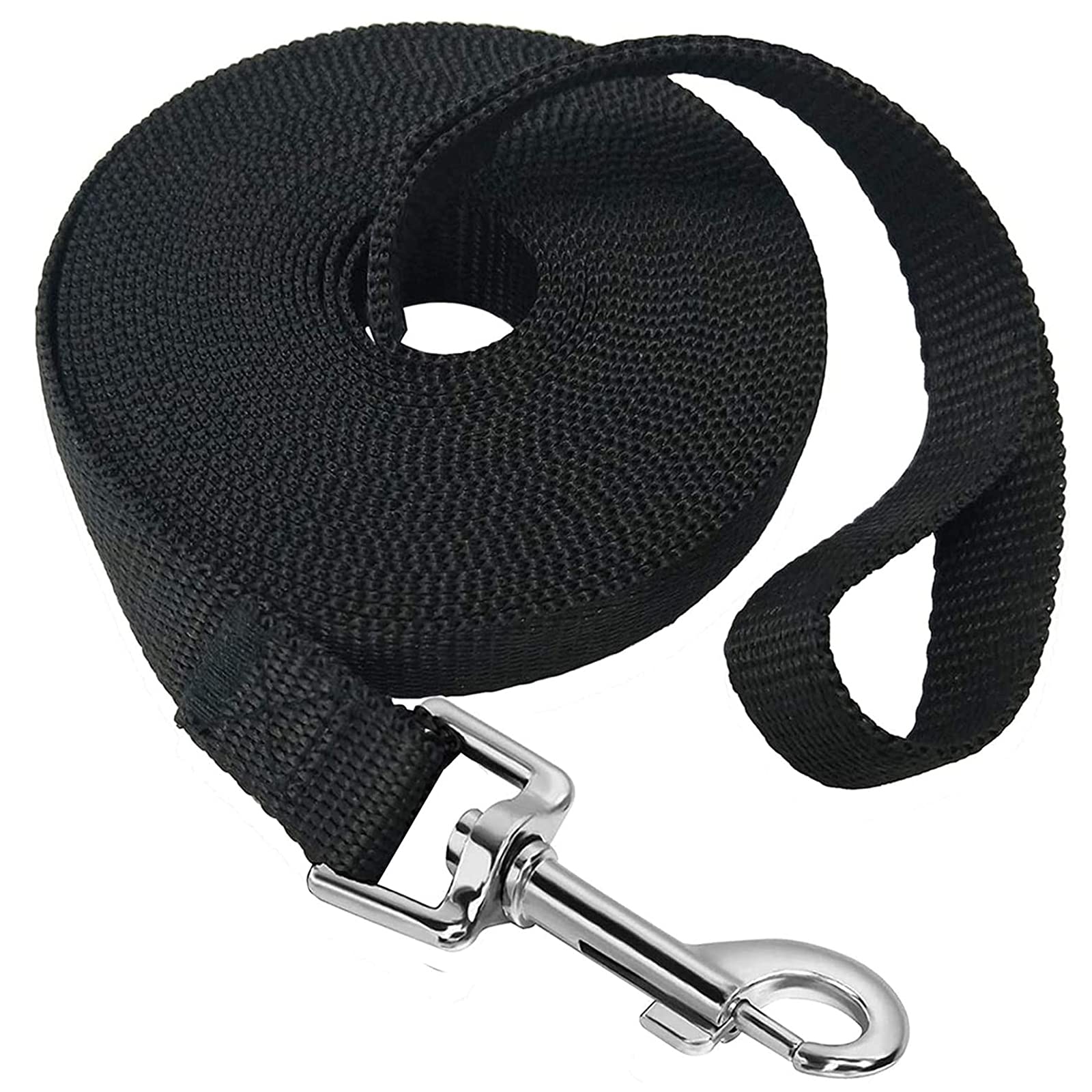 Mainiusi 50m Dog Lead, Training Lead for Dogs Long Line 50m Extra Long Dog Leash for Recall Training, Tracking Leash for Dogs, Ideal for Backyard, Lawn, Park, Beach, Camping, Obedience(Black)