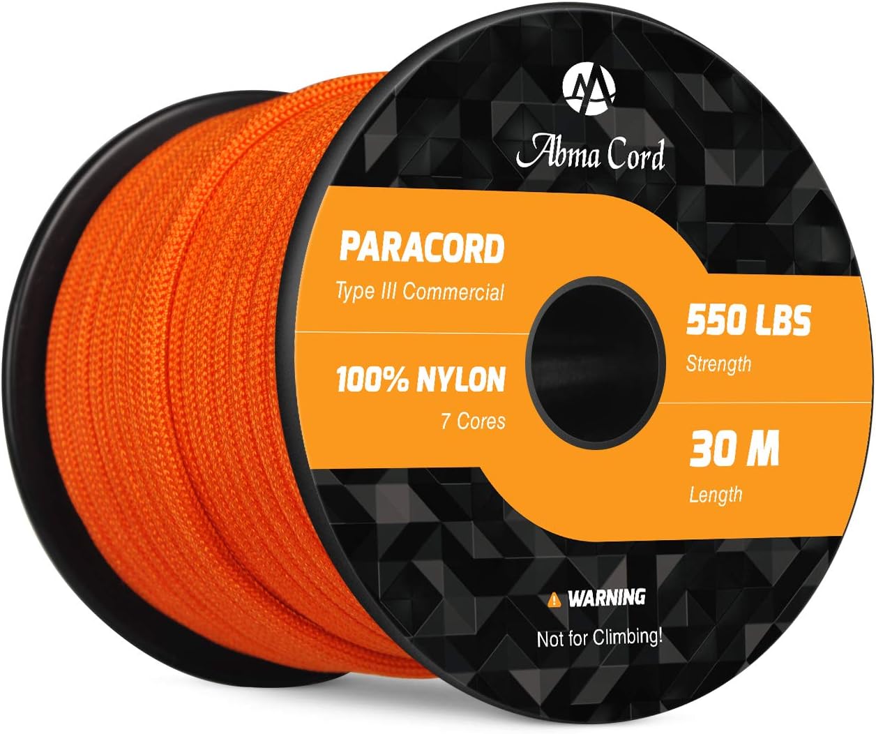 Abma Cord Paracord 550 4mm 30m 100% Nylon Rope Type III 7 Strands Parachute Cord for DIY Camping, Survival, Outdoor