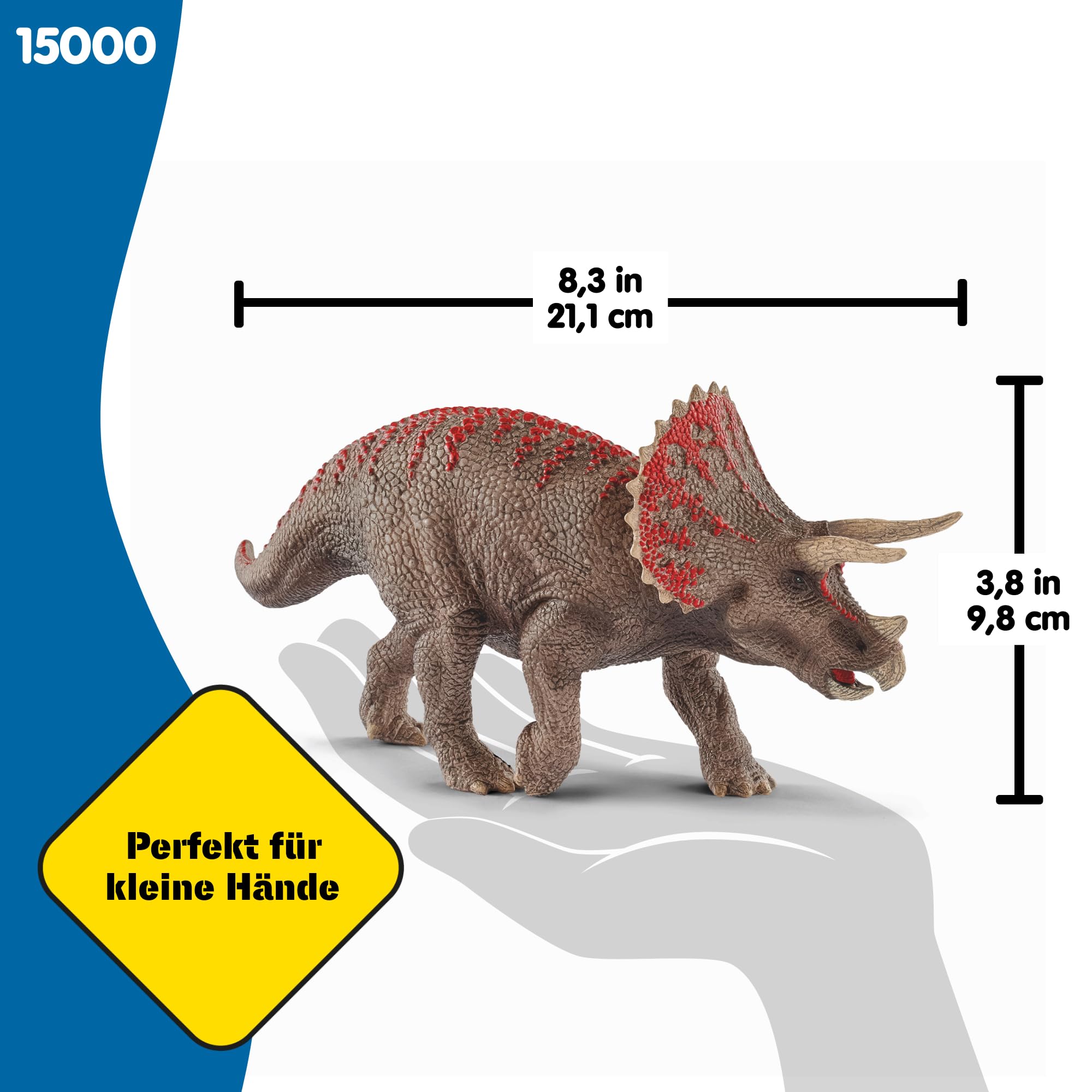 SCHLEICH Dinosaurs | Triceratops 15000 | detailgetreuer Dino | Dinosaurier Spielzeug zum Sammeln | tolles Geschenk für Mädchen und Jungen | Dino Spielzeug ab 3 Jahre | 21 x 5 x 10 cm 5