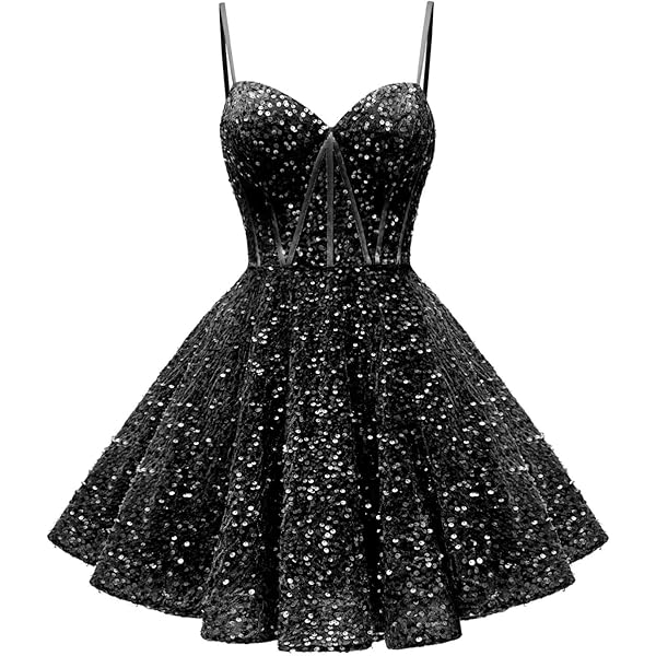 slim fit dress slacks Sheath Black One Shoulder Sequins Short Homecoming Dresses with Stars,  Party Dress – trendtydresses main image 1