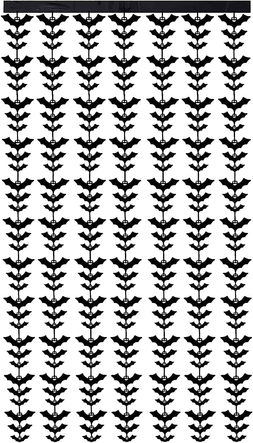 Outdoor Curtains - IAMAGOODLADY Spooky Halloween Party Decorations Sale Clearance Halloween Rain Curtain Hanging House Party Horror Decoration Props Foil Rain Curtain 1x2M Warehouse Sale Clearance Scary Party Supplies