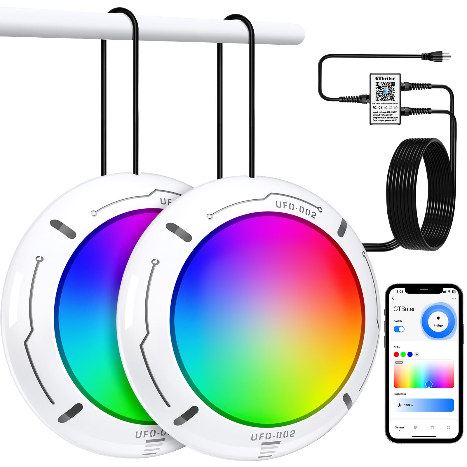 LED Pool Lights for Above Ground Pool with APP Control 40W RGB Pool ...