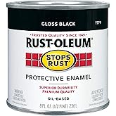 Rust-Oleum 1/2 pt Brands 7779730 Black Stops Rust Protective Enamel, Gloss