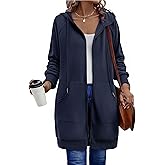 Zeagoo Women's Zip Up Hoodies Long Sleeve Long Tunic Sweatshirts Oversized Fleece Casual 2025 Fall Jacket Coat with Pocket