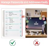 Thboxes Password Book Address Book with Tabs Pink 7.7 x 5.5 Coiled view 5