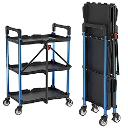 WORKPRO 3-Tier Collapsible Service Cart, 210 LBS