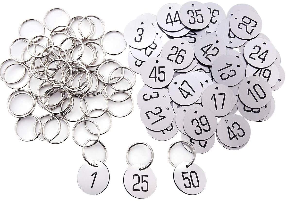 Sourcemall Plastic ID Number Tags Key Tags with Key Rings (101-200, White)
