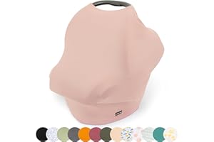 Breathable Nursing Cover Up and Car Seat Cover for Babies Simka Rose - Breastfeeding Cover for Baby Boy & Girl - Adjustable Stretchy Infant Carseat Canopy Carrier Cover for Summer - Must Have Registry