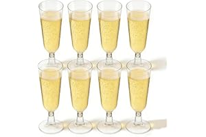 Premium Clear Plastic Champagne Flutes, 25PCS 150ml Reusable Unbreakable Toasting Glasses Cocktail Prosecco Glasses for Weddi