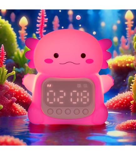Paladone Minecraft Axolotl Digital Alarm Clock with Night Light
