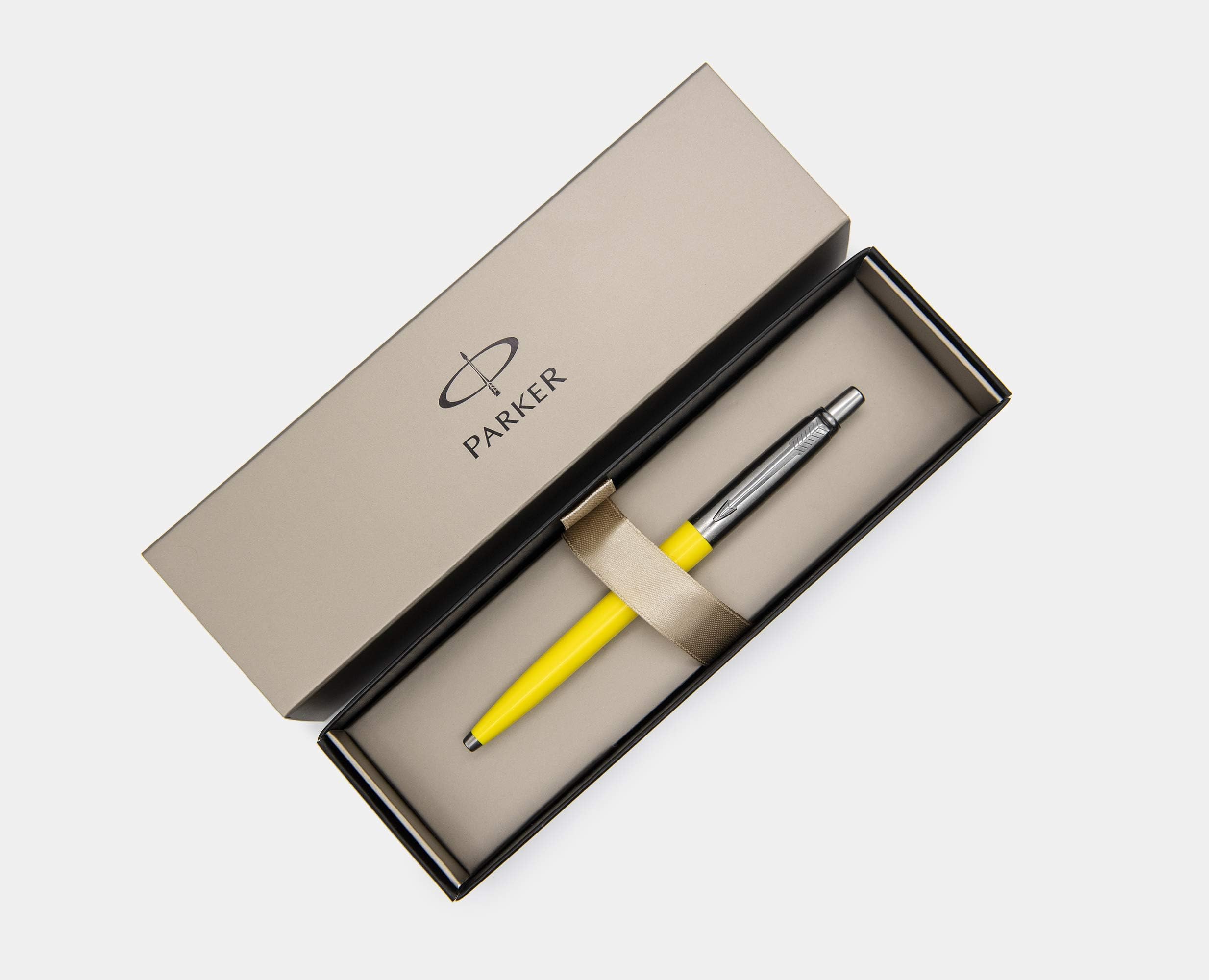 Unique Edition Parker Jotter Ballpoint Medium Point Pen Yellow with Elegant Parker Gift Box