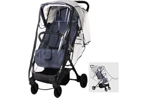 AMORBASE Universal Stroller Rain Cover, Clear Breathable Weather Shield with Waterproof Zipper, 4 Seasons Protection (XL)