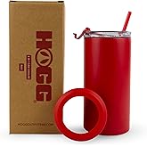 Hogg 4 in 1 Can Cooler Insulated - Red, Beer Can Cooler, Universal Holder for All Drink Sizes, Insulated Bottle Holder, Gift for Beer Drinker, Gift for College Student, Tailgate Essentials