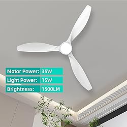 Roomratv Ceiling Fans with Lights,Large Airflow