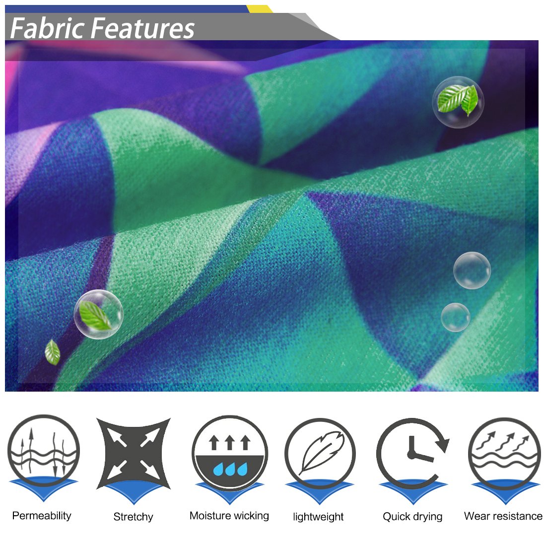 TUONROAD Cool Geometry Magic Headband Scarf Tube Snood Bandana Purple Green Navy Blue Sun Protection Multifunctional Tubular Headwear Neck Gator for Snowboarding Skiing Snowmobile Riding Yard working