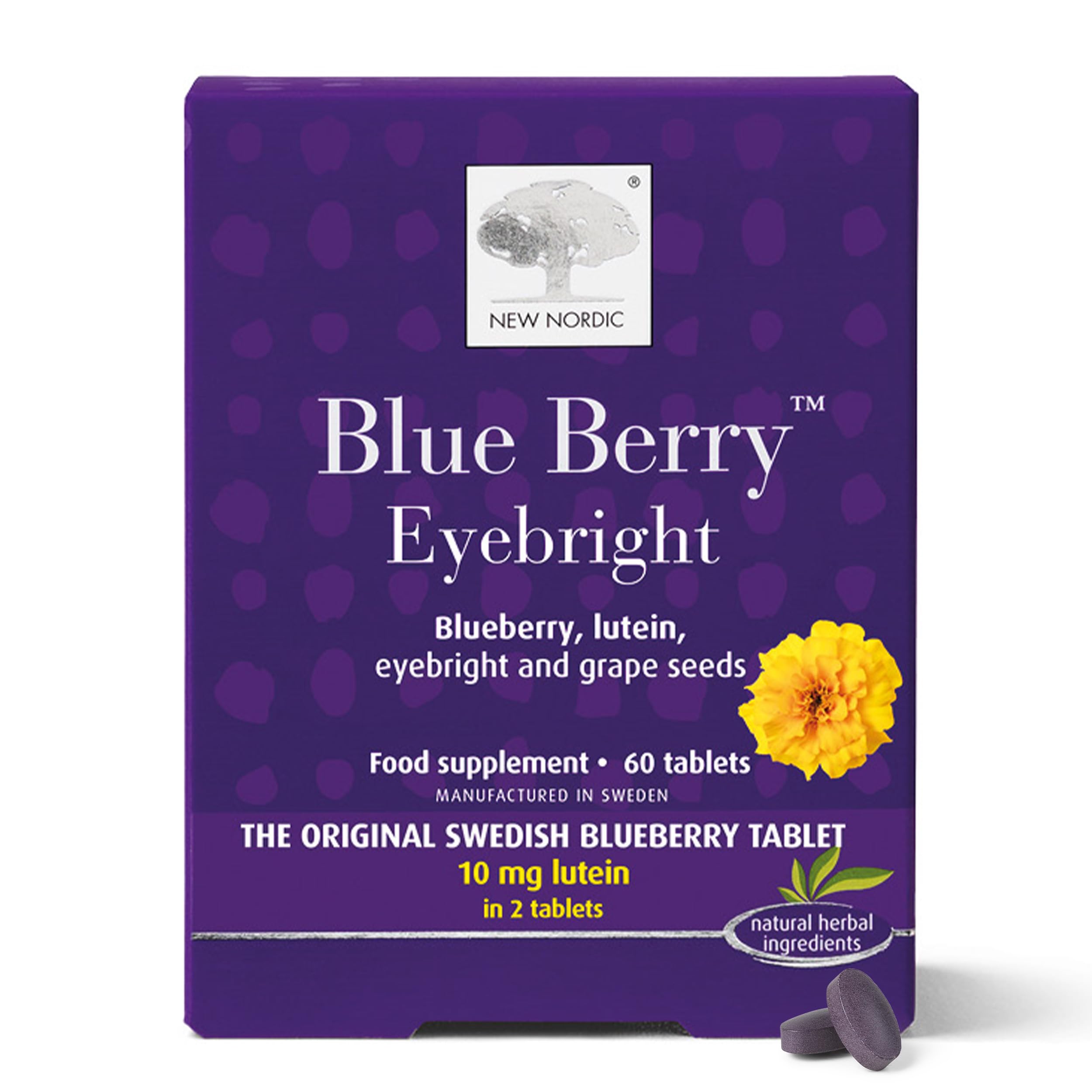New Nordic Blue Berry Eyebright - Natural Eye & Vision Care Supplement - 10 mg Lutein - 60 Tablets — image 1