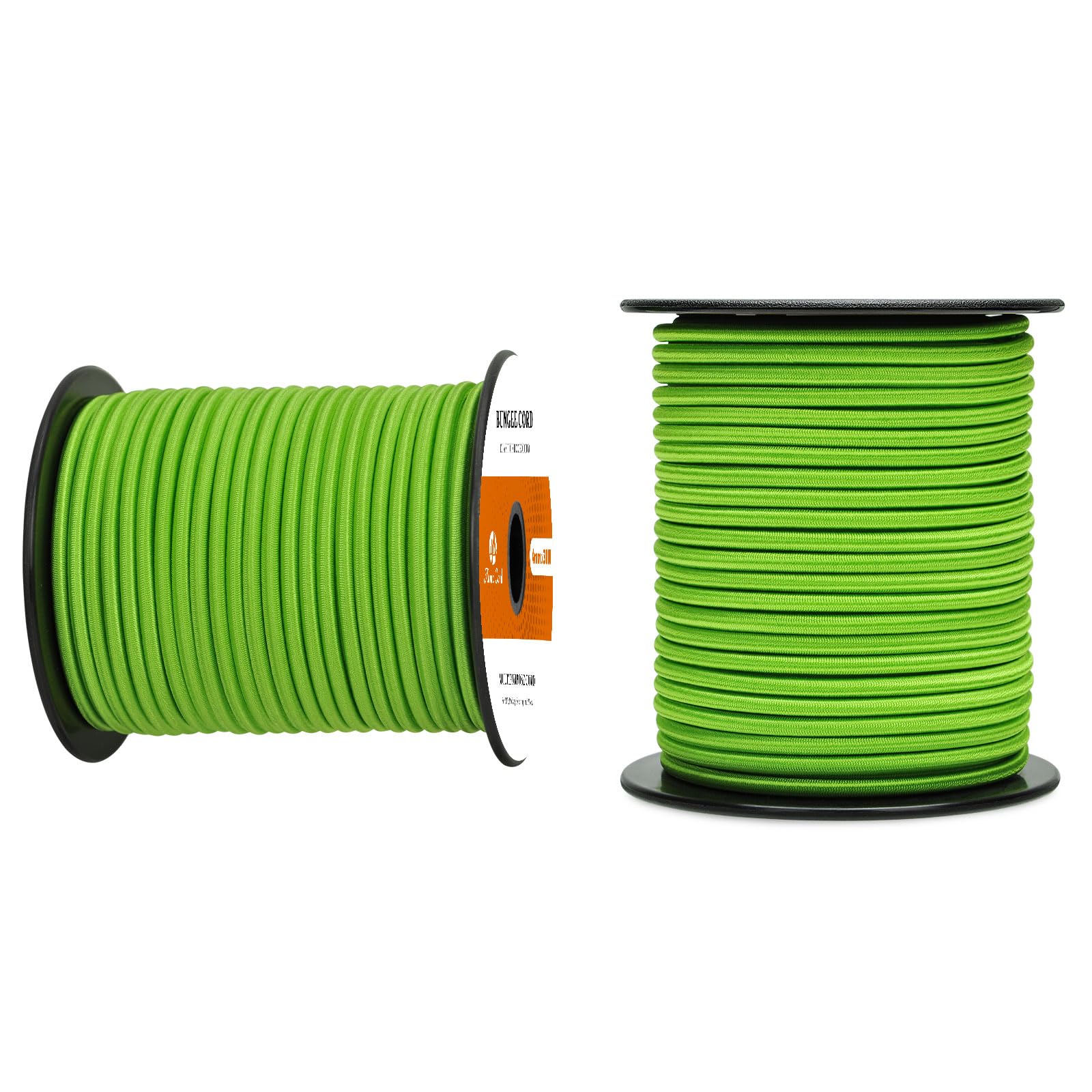 Abma Cord Bungee Cord 4mm 30M Elastic Shock Cord 100% Stretch Elastic Bungee Rope for Tarpaulin, Trailer, Backpack, Tent Pole, Kayak - Neon Green โ image 1
