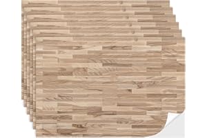 Flutesan 12 Pcs Miniature Dollhouse Wallpaper and Flooring Peel and Stick Mini DIY Self Adhesive Dollhouse Accessories 8.27 x 11.69 Inch (Natural Style)