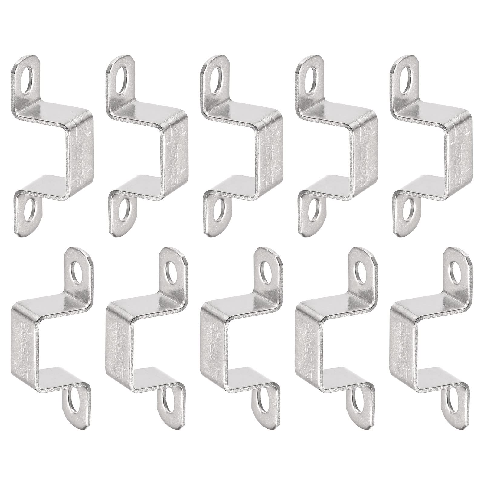 DTGN 22mmx27mm(InnerHxInnerW) U Shaped Strut Connector Bracket - 12Pack - Good for Home Pipe Fixing - 304 Stainless Steel Door Closed Bar Holder — image 1