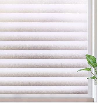 Rabbitgoo Blickdichte Fensterfolie Sichtschutzfolie Fenster Milchglasfolie Selbstklebend Folie Klebefolie Fur Bad Duschwand Streifen Jalousette 90 X 200 Cm Amazon De Kuche Haushalt