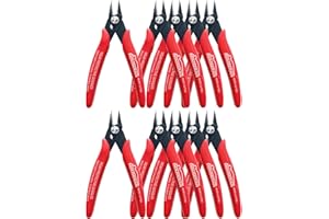 170 Wire Cutters, 10 PACK, 5 Inch Micro Flush Cutter, HOUSERAN Small Wire Cutters Spring Loaded Cutting Pliers, Side Cutters, Diagoanl Cutters for Jewelry Making, Models, Zip Ties Plastic Wire Snips