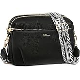 HILAEX Crossbody Bag for Women Leather Purse Anti Theft Multi Pockets Wide Adjustable Strap Shoulder Handbag RFID Blocking