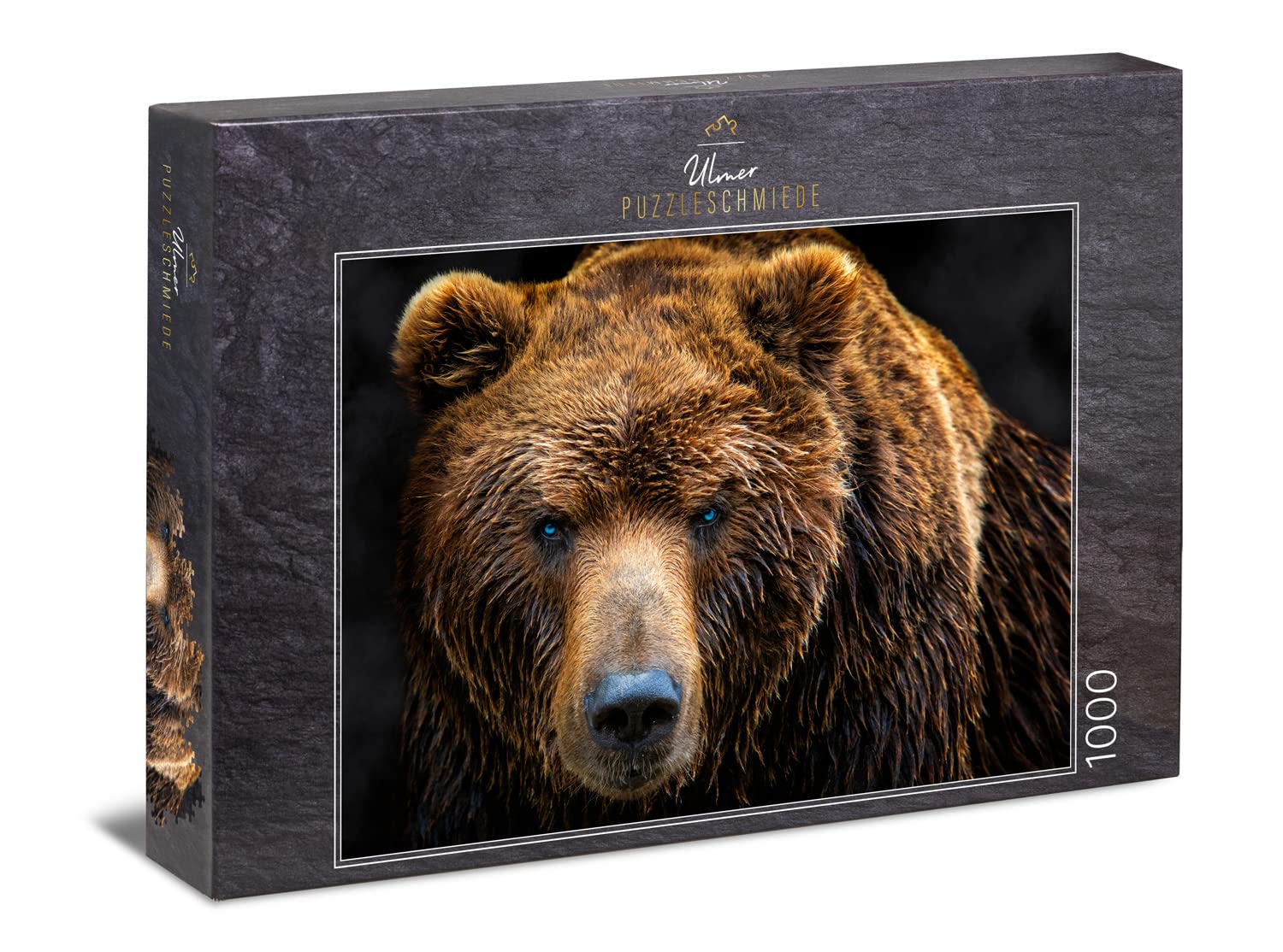 Ulmer Puzzleschmiede - Animal Portrait Puzzle 'Grizzly' - Classic 1000pc Jigsaw Puzzle - Modern Photographed Bear in Close Up