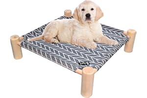 Babyezz Cat/Dog Bed,Wooden Pet Hammock Bed,Elevated Breathable Dog Bed, Detachable Portable Indoor/Outdoor Cat Beds&Furniture,Suitable for Kitty,Puppy,Bunny and Small Animal(Arrow)