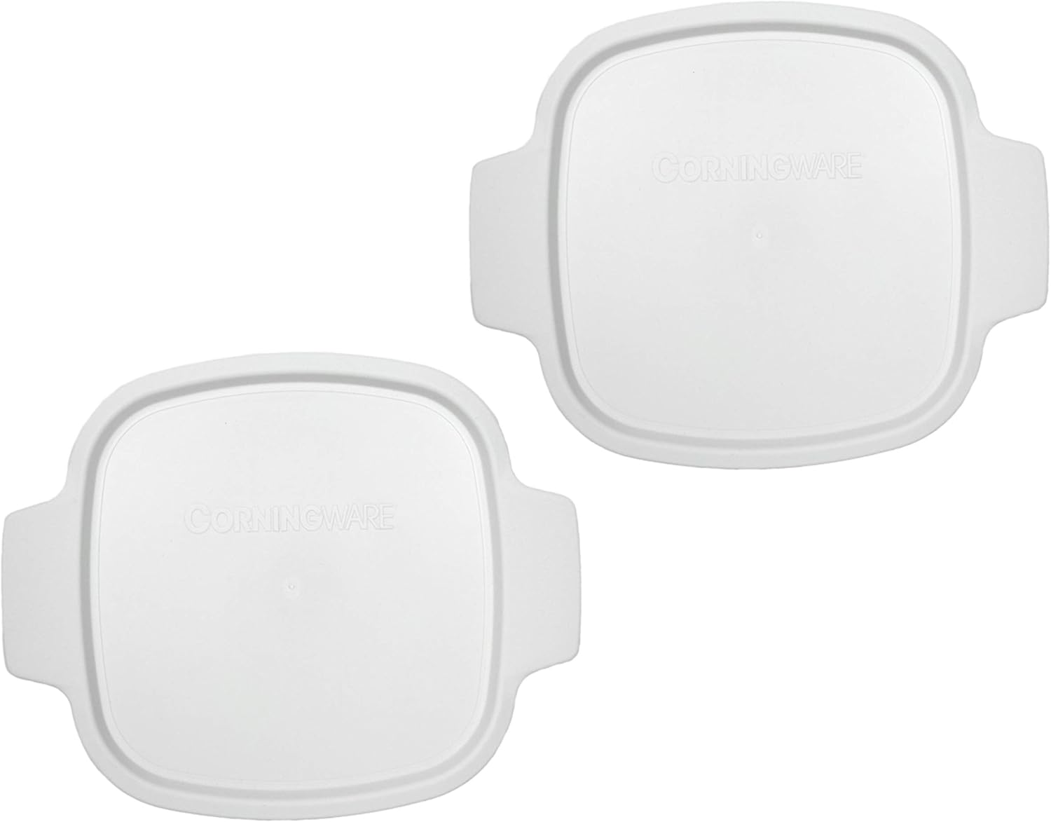 CorningWare Stovetop A-1-PC 1.5 Quart Square White Plastic Lid - 2 Pack