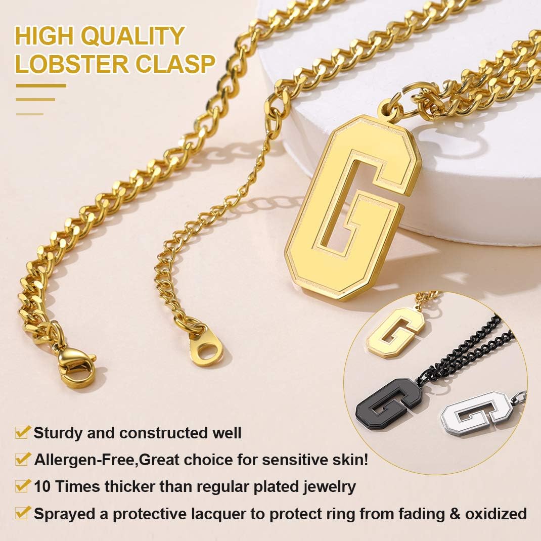 GoldChic Jewerly S Initial Gold Chain for Boy Big Letter Pendant Statement Jewellery Gifts For Sports Men - Image 4
