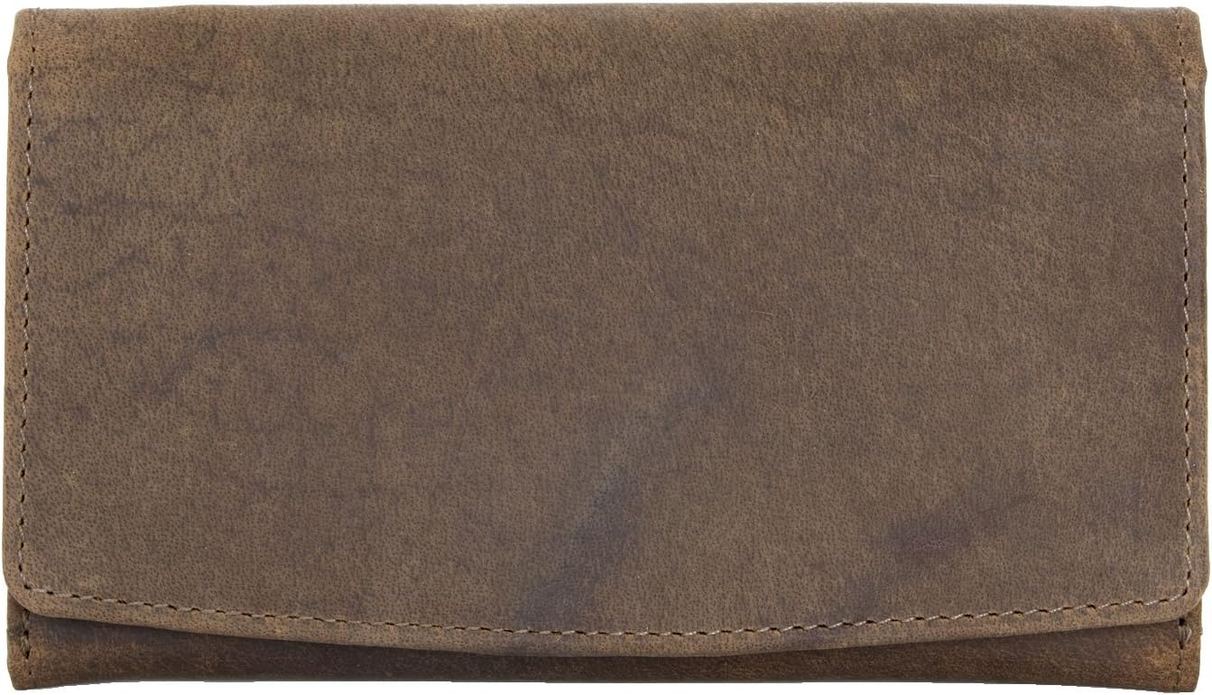 FLW Women's Brown Natural Durable Genuine Leather Wallet