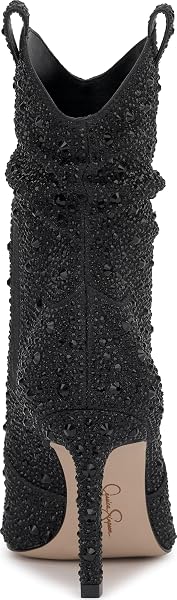 JESSICA SIMPSON EVGENA EMBELLISHED WESTERN BOOT, BLACK, 7.5