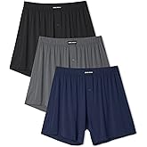 DAVID ARCHY Mens Boxer Shorts Breathable Rayon Made from Bamboo Boxers for Men Loose Fit Mens Underwear 3 or 5 Pack