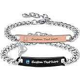MEALGUET Personalized Couple Bracelet Customized Couple Bracelets Set Mutual Attraction Custom Name Relationship Bracelet Personalized Gift for Men Women