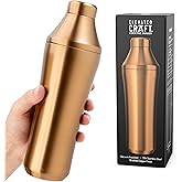 Elevated Craft Hybrid Cocktail Shaker - Premium Vacuum Insulated Stainless Steel Copper Cocktail Shaker - Innovative Measuring System - Martini Shaker for the Home Bartender - 28oz Total Volume