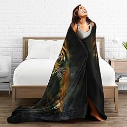 WAZHIJIA Tiger Fleece Throw Blanket, Fuzzy Warm
