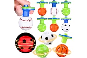 SCIONE 12Pcs LED Light Up Spinning Tops for Kids, Glow in The Dark Party Supplies, Kids Goodie Bag Fillers, Birthday Party Favor Bulk Toys, Treasure Box Toys for Classroom Prize