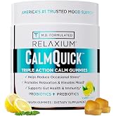 Relaxium Calm Gummies with L-Theanine, B6, Magnesium, Lemon, 60ct | Prebiotic and Probiotic Blend