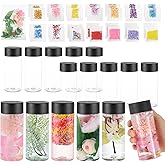 16 Pcs Empty Sensory Bottles Kits, 300 ml Leakproof Clear Plastic Sensory Bottles with Lids with Sequins Accessories, Reusable Water Bottles for Sensory Crafts Classroom Handmade Party Supply