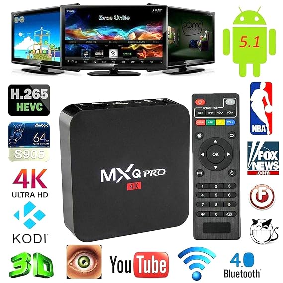 TV-Kasten Android MXQ PRO 4K IPTV WiFi Internet Quad Core 64BIT 2 GHz 2 GB RAM 16 GB ROM