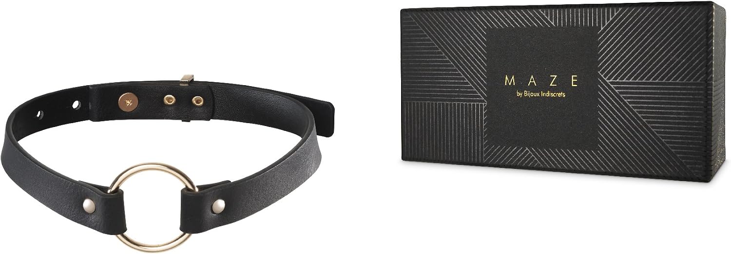 Bijoux Indiscrets MAZE Black Vegan Leather Choker, 31cm - Image 3