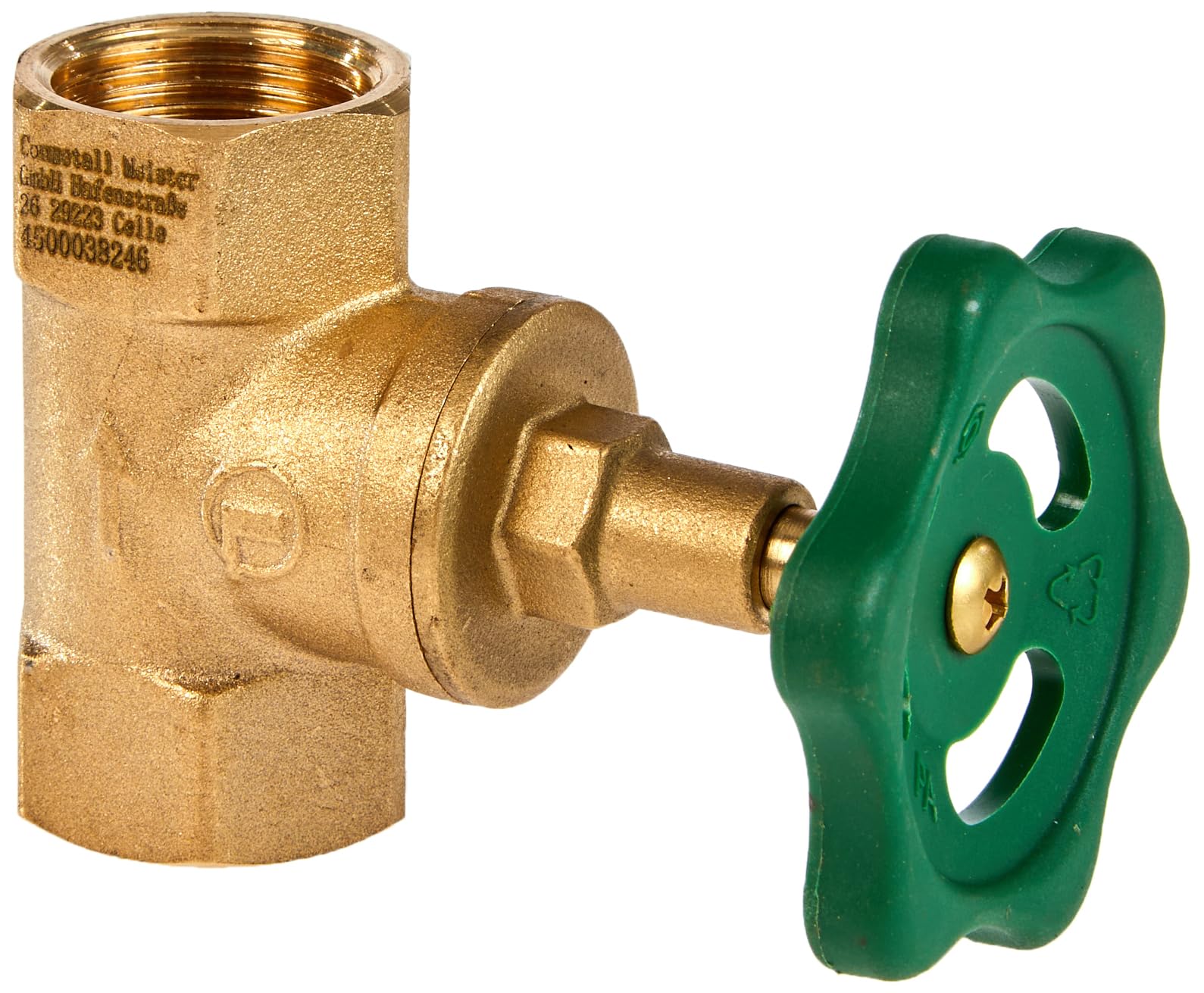 CORNAT T571322 Straight-Run Globe Valve, Brass, 3/4", Clear