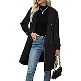Simplee Womens Trench Coat Double-Breasted Long Dressy Windbreaker Overcoat Fall Winter Outerwear