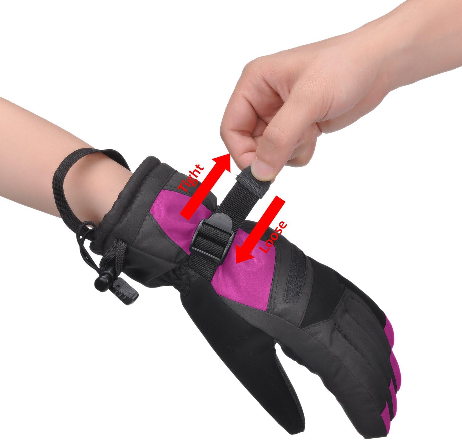 Ski Gloves, Winter Warm Cozy 3M Thinsulate Outdoor Windproof Snowboard Gloves for Women, Youth, Kid, Skiing, Snowboarding, Motorcycling, Shoveling, with Pocket & Wrist Leashes : Sports & Outdoors