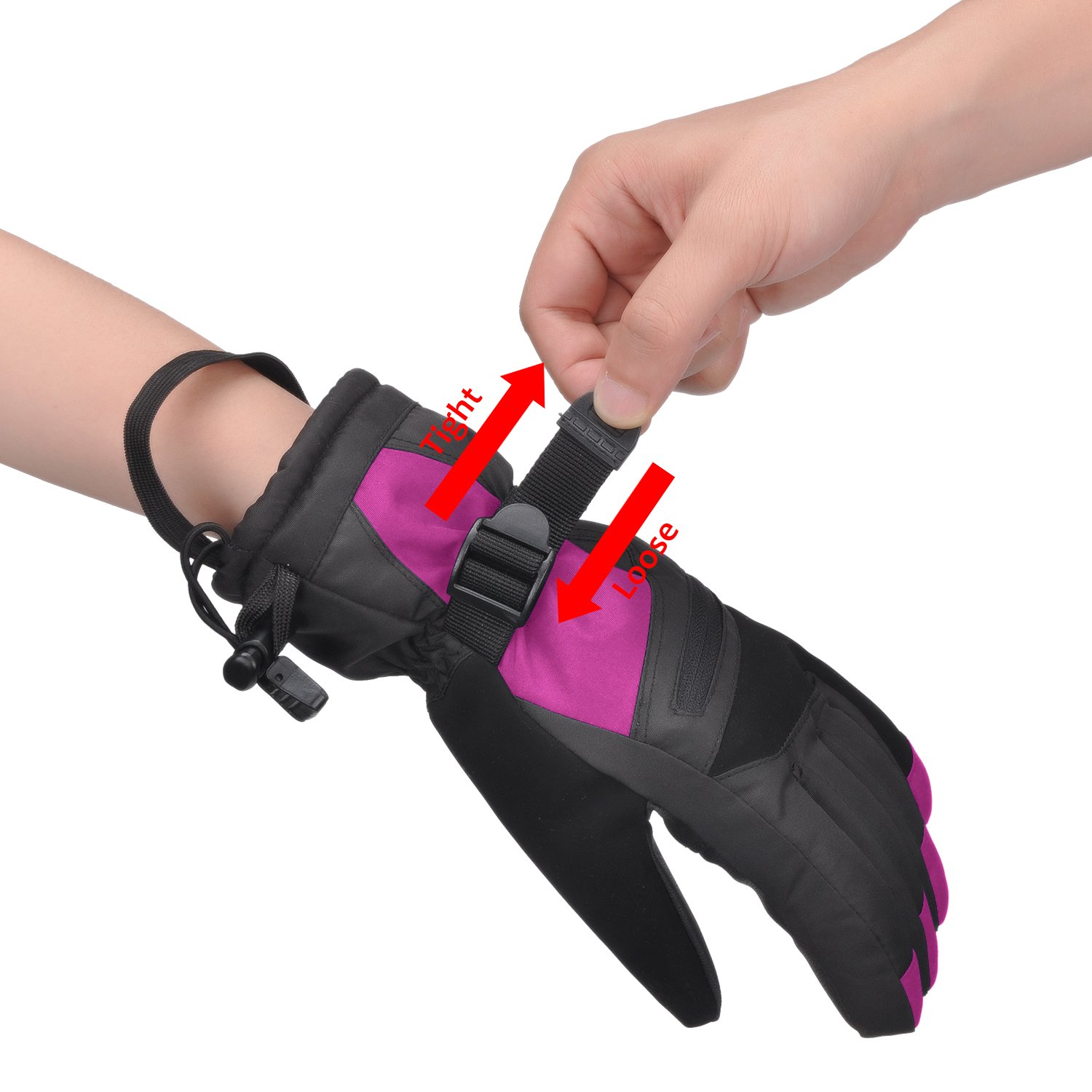 Womens Winter Waterproof Ski Gloves The Warmest 3M Insulation Outdoor Windproof Snowboarding Mittens Pink