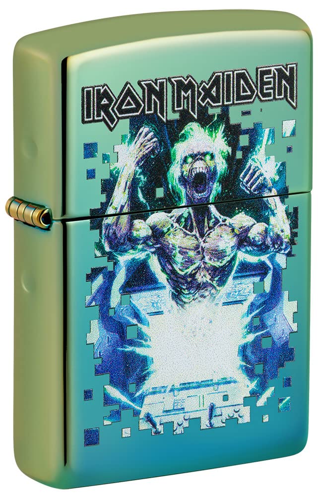 Zippo Windproof Lighter - Iron Maiden - High Polish Teal Finish with Colour Image - Refillable - Reusable - Windproof Design - Gift Box - Metal - Made in USA — image 1