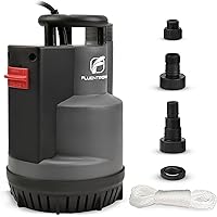 FLUENTPOWER 3/4HP Submersible Sump Pump 3300GPH Utility Water Pump, Auto/Manual Control by Integrated Float Switch with 16.4 