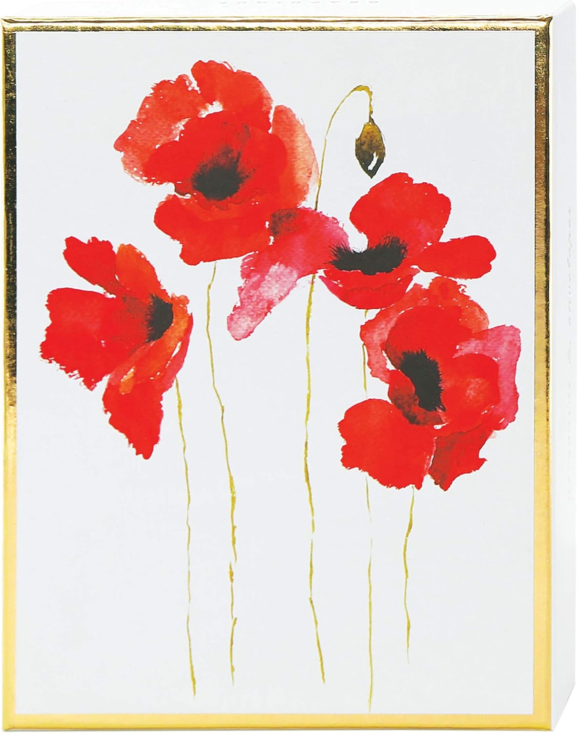Graphique Watercolor Floral Assorted Boxed Notecards, 20 Embellished Gold Foil Flower Cards on Coated Durable Cardstock, with 4 Designs, Matching Envelopes and Storage Box, 4.25" x 6" (BM1170) : Office Products